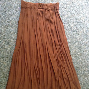 Monki Midi Skirt With Pockets Brown XS ASOS